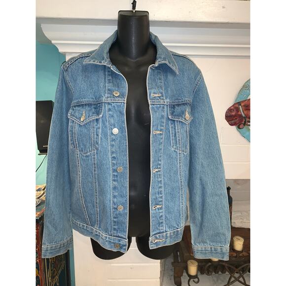 VINTAGE 90's  "TOO CUTE" GUETTA BROS POPEYE DENIM JACKET UNISEX - Picture 10 of 10